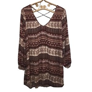 ⭐️Billabong take me away dress cream maroon brown colors size L